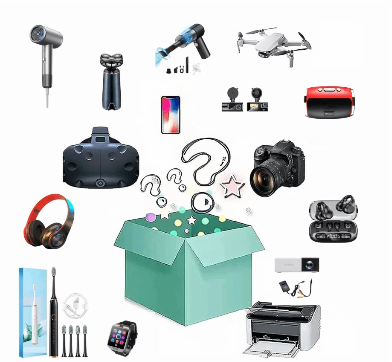 Ultimate Electronics Gift Set: 2-20 Piece Surprise Assortment - Includes Useful Gadgets & Home Appliances