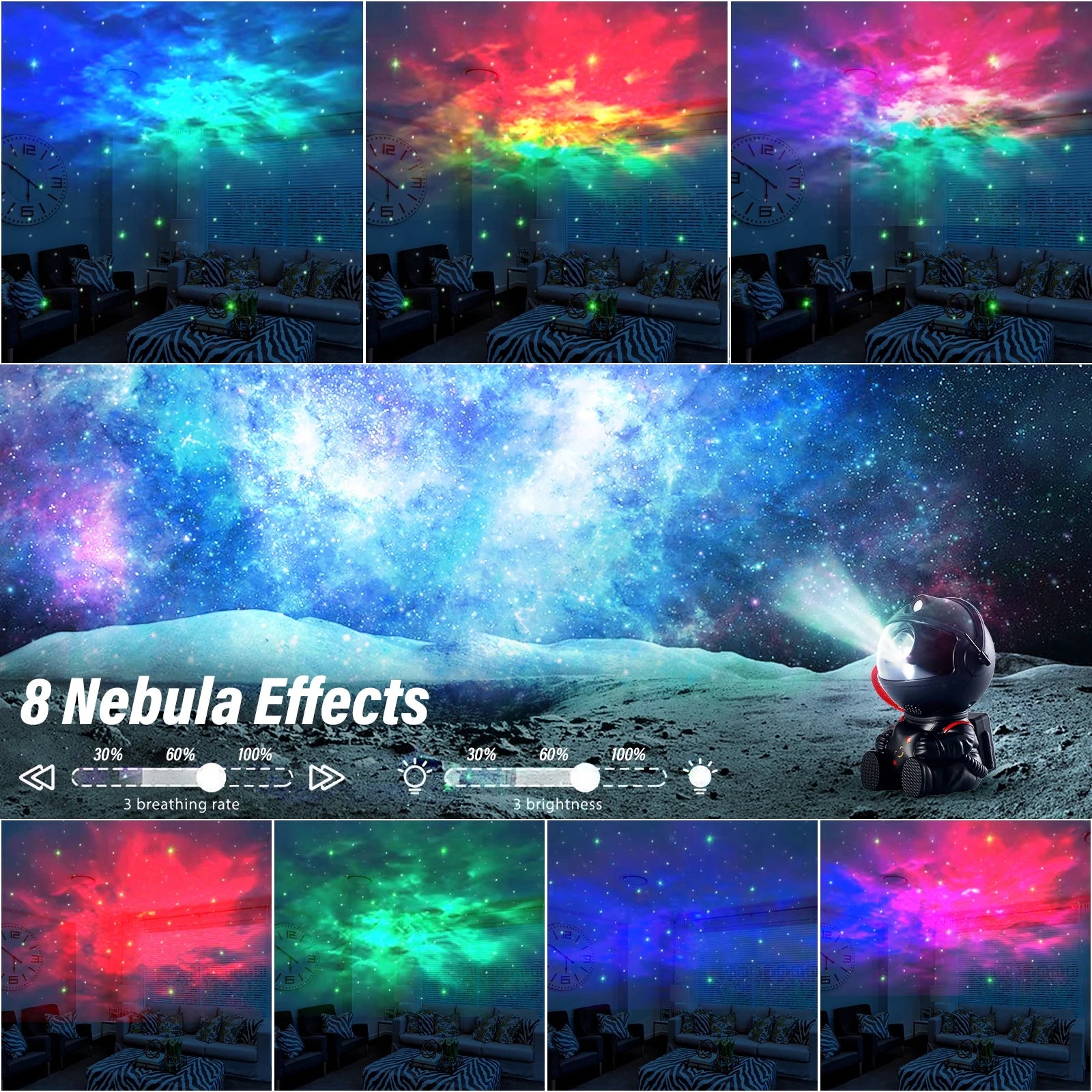 Astronaut Galaxy Projector, Starry Sky Nebula Projection Night Light with Remote Control and Timer, Suitable for Bedroom and Party Decoration