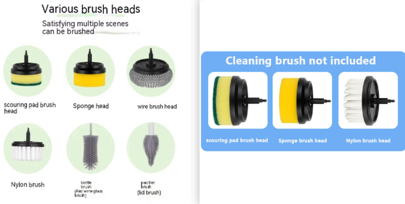 Electric Cleaning Brush Multifunctional Scouring Pad